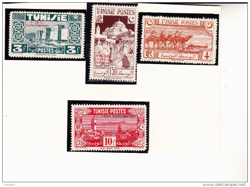 TUNISIE- TIMBRES N°269 A 272 NEUF X ANNEE 1945 - Oblitérés