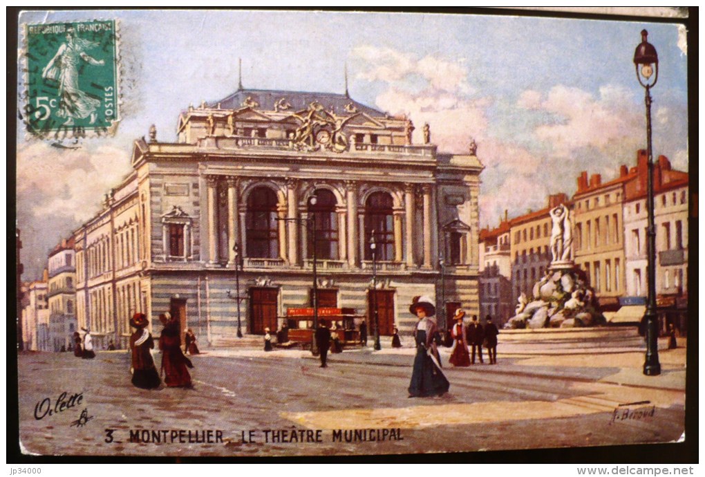 MONTPELLIER (34) Le Theatre Municipal. Voiture Ancienne - Montpellier