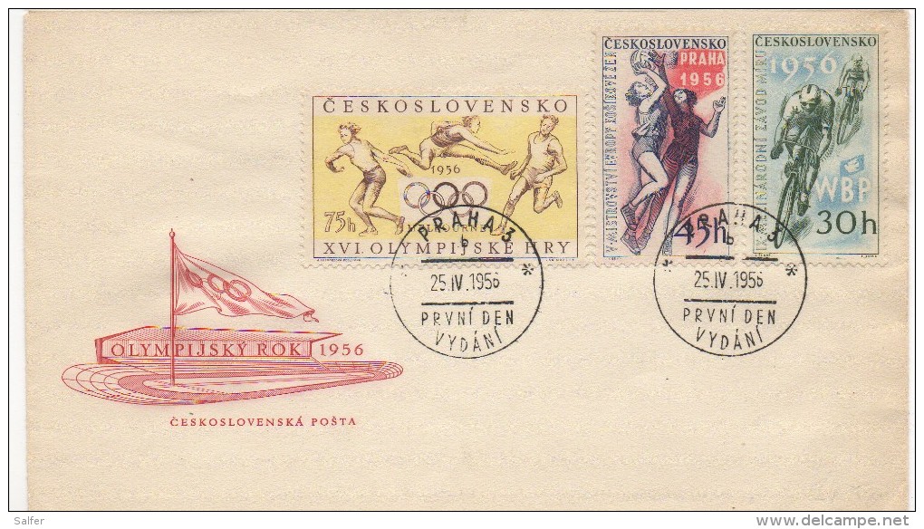 CSSR  - GIOCHI OLIMPICI DI  MELBOURNE 1956 - FDC - Ete 1956: Melbourne