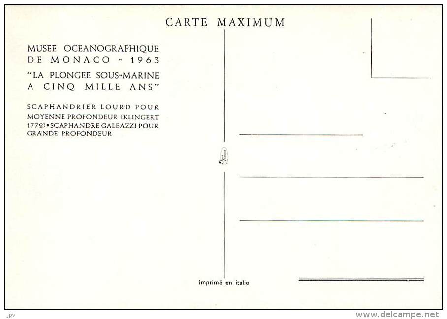 MONACO . MUSEE OCEANOGRAPHIQUE DE MONACO 1963 . LA PLONGEE SOUS MARINE A CINQ MILLE ANS . SCAPHANDRIER LOURD . - Oceanographic Museum