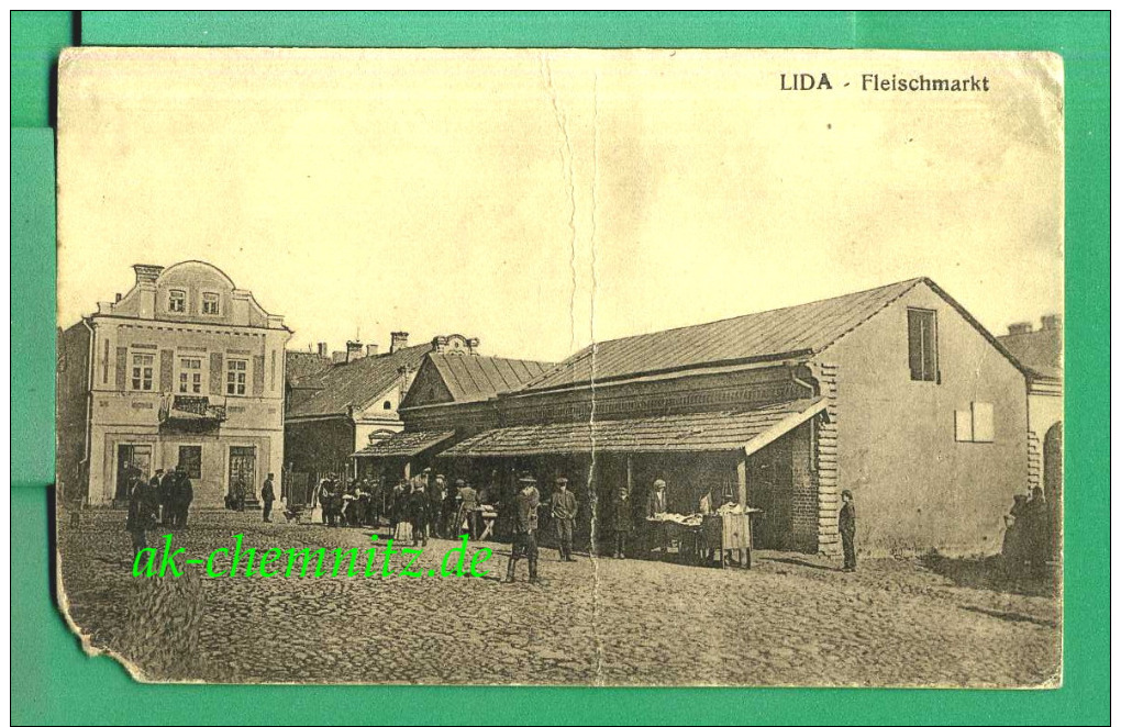 Alte Galizien Feldpost AK 7b Lida 1916  Fleischmarkt - Belarus