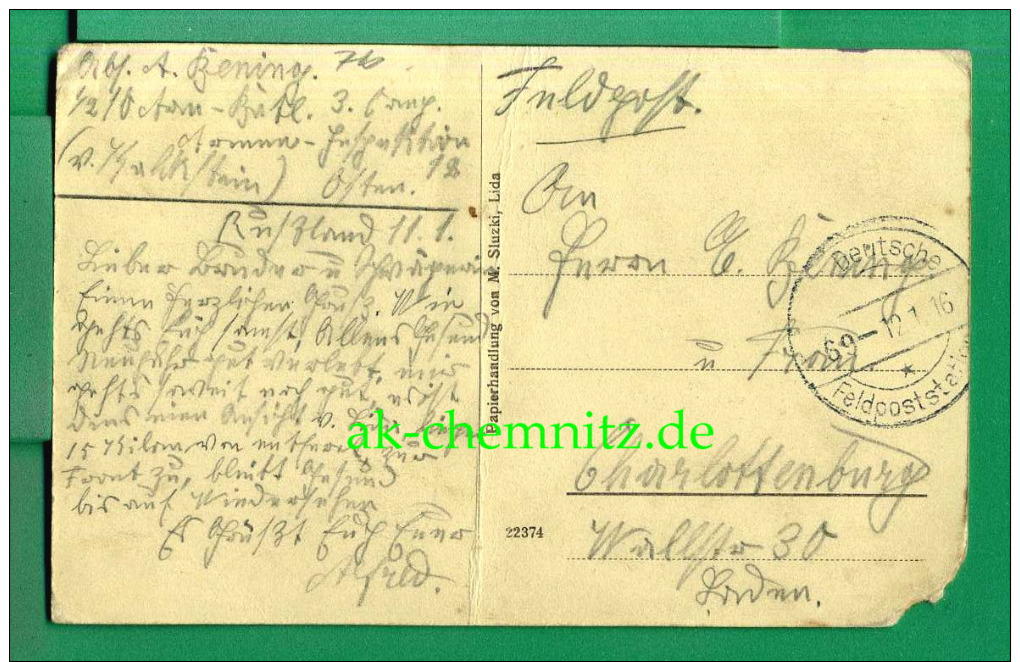 Alte Galizien Feldpost AK 7b Lida 1916  Fleischmarkt - Belarus