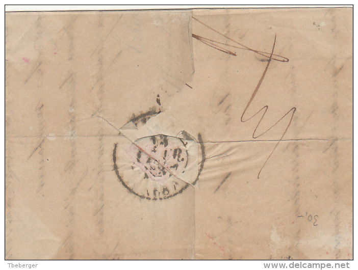Austria Österreich Italy Triest Trieste 18379 Entire Letter Faltbrief Franco To Lyon With TS And ITALIE Marks (j21) - ...-1850 Préphilatélie