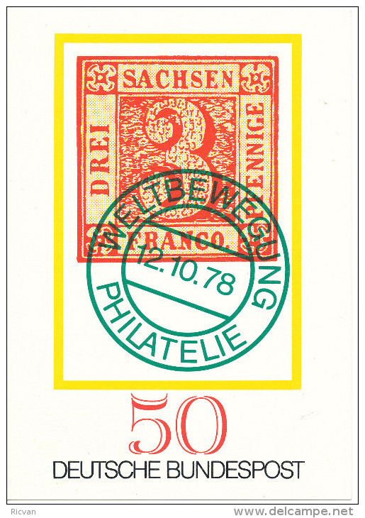 1978 Postkarte P125 "Tag Der Briefmarke" Rug "Weltbewegug Philatelie"  Zie Scan(s) - Postkarten - Ungebraucht