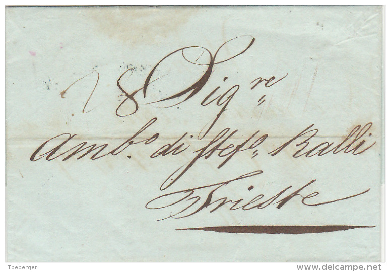 Austria Österreich Levante 1835 Entire Letter Faltbrief Konstantinopel Nach Triest Semlin Desinfektion (j35) - ...-1850 Prephilately