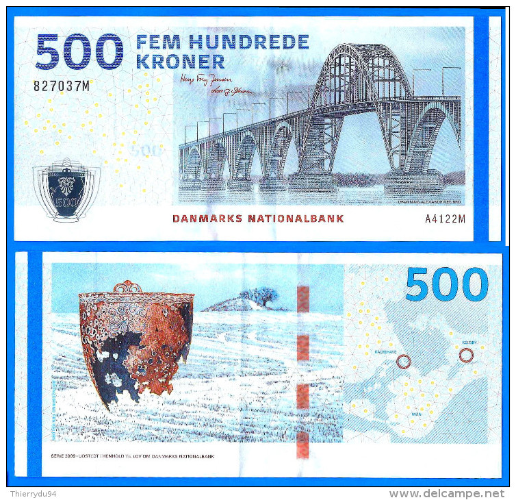 Danemark 500 Couronnes 2009 Kroner Korun Courone Courrone Pont Bridge Paypal Skrill Bitcoins OK - Dänemark