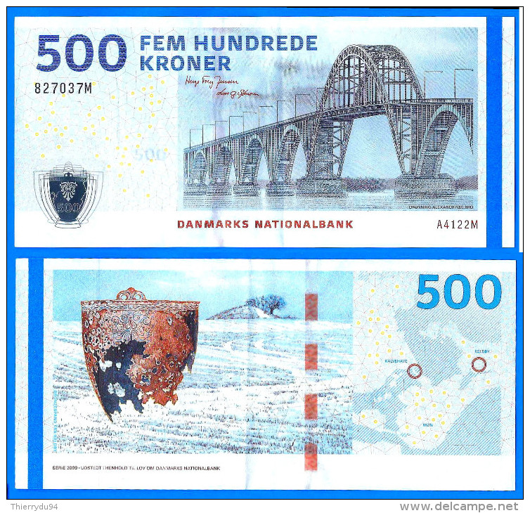 Danemark 500 Couronnes 2009 Kroner Korun Courone Courrone Pont Bridge Paypal Skrill Bitcoins OK - Danimarca