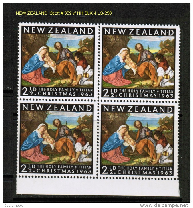 NEW ZEALAND   Scott  # 359**  VF MINT NH BLK. Of 4 - Nuevos