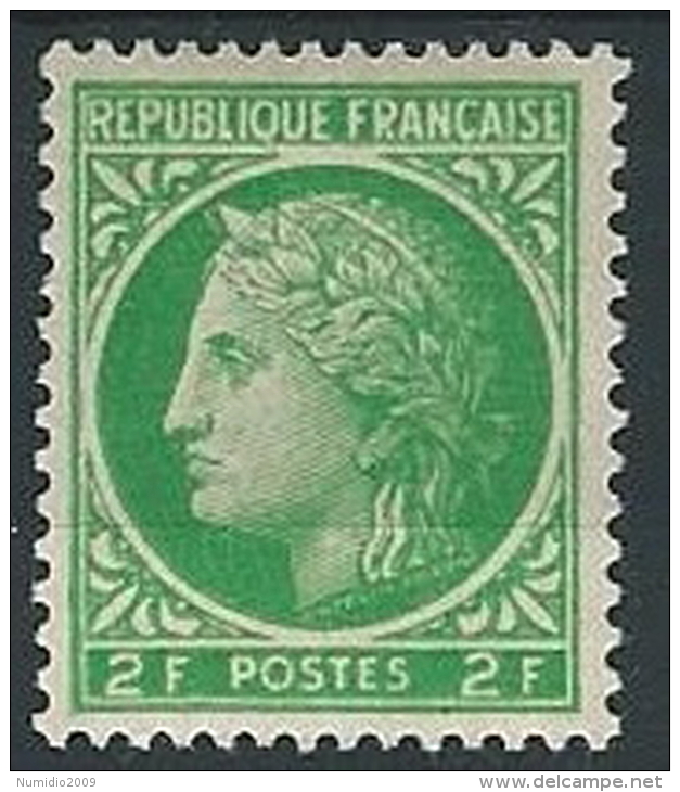 1945-47 FRANCIA CERERE CON ALLORO 2 F MH * - EDF139 - 1945-47 Cérès De Mazelin