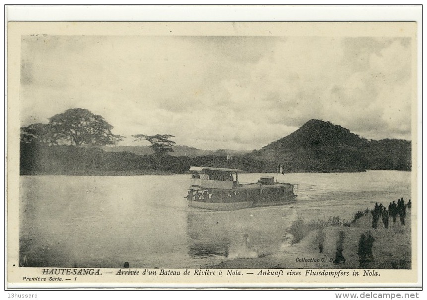 Carte Postale Ancienne République Centrafricaine - Haute Sanga. Arrivée D'un Bateau De Rivière à Nola - Centraal-Afrikaanse Republiek