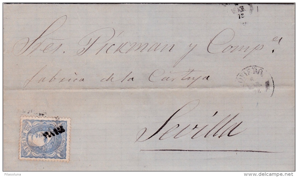 01948 Carta De Oviedo A La Cartuja De Sevilla 1872 - Covers & Documents