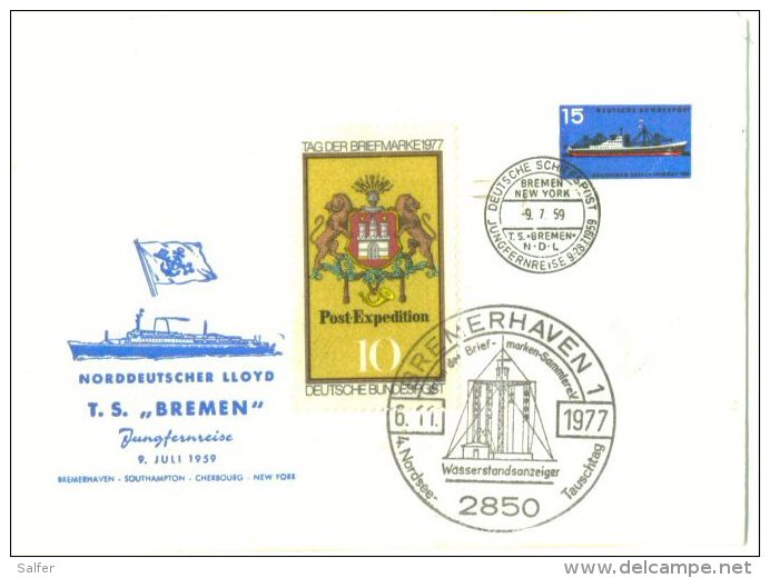 DEUTSCHLAND  BRD - 1959 T.S. BREMEN °° - Enveloppes - Oblitérées