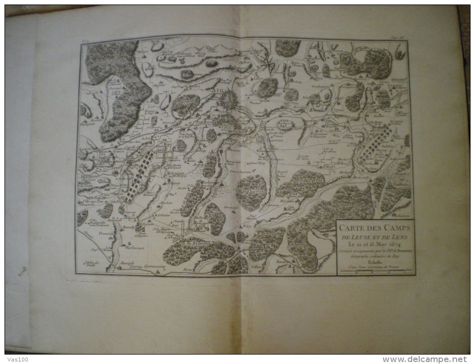 MAP OF LENS AND LEUSE CAMPS, 1674, FRANCE - Landkarten