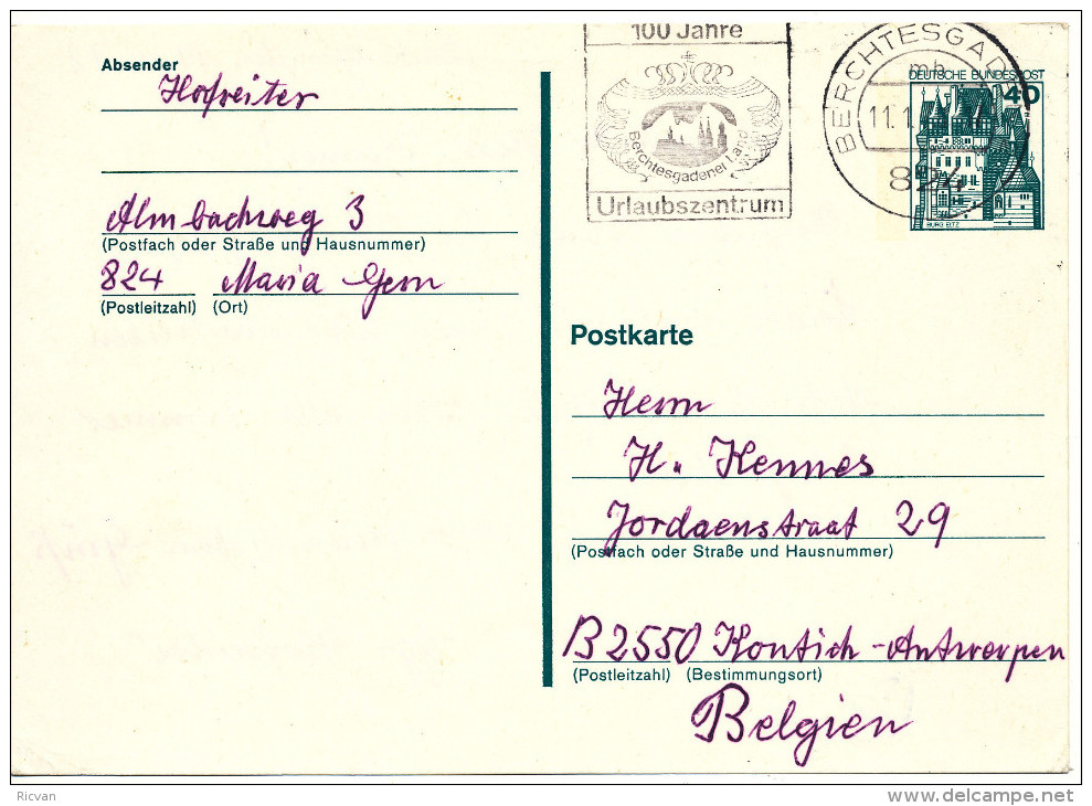 1978 Postkarte P123 Van Berchtesgadenei(reclamest Empel ) Naar Kontich/Belgie Zie Scan(s) - Cartes Postales - Oblitérées