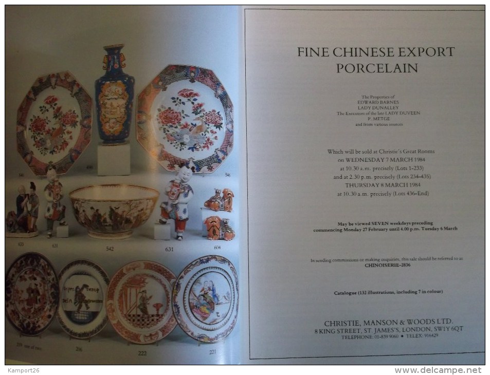 1984 CHRISTIE'S Fine Chinese Porcelain CATALOGUE Art AUCTION Vente - Boeken Over Verzamelen