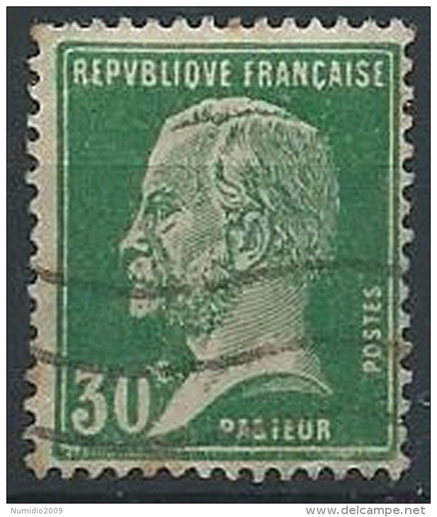 1923-26 FRANCIA USATO PASTEUR 30 CENT - EDF158-2 - 1922-26 Pasteur