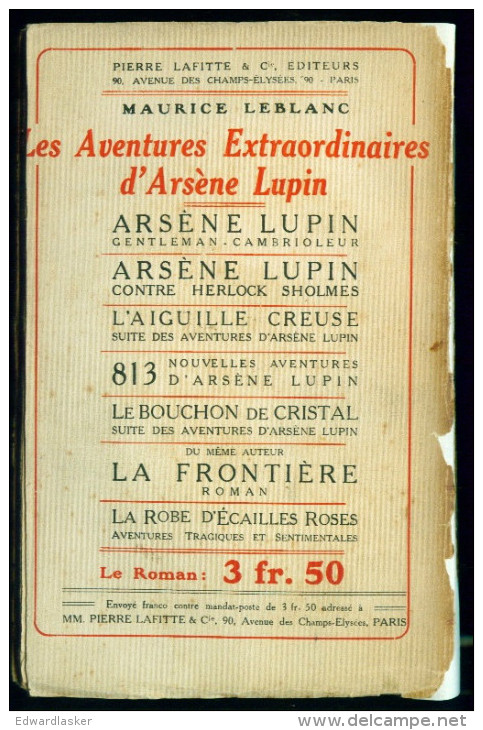 ARSENE LUPIN : Le Bouchon De Cristal //Maurice LEBLANC - Pierre Lafitte 1912 - Autres & Non Classés