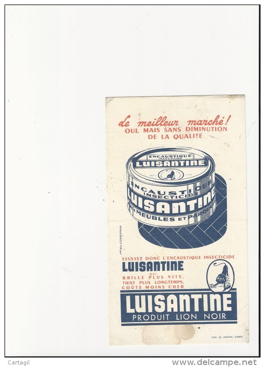 Buvard (format 120x210mm) - B1339 - Encaustique Luisantine ( Non Utilisé) -défaut Pli-Envoi Gratuit Pour La France - E