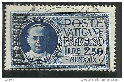 VATICANO VATIKAN VATICAN 1931 PACCHI POSTALI PARCEL POST CONCILIAZIONE ESPRESSO SOPRASTAMPATO LIRE 2,50 USATO USED - Pacchi Postali