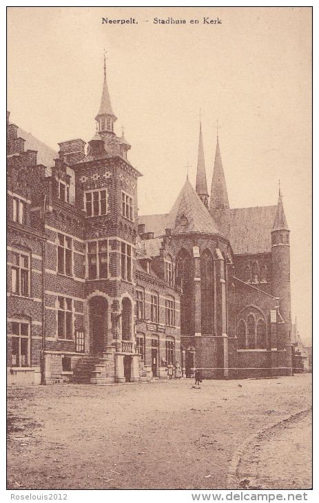 NEERPELT : Stadhuis En Kerk ( 2 Timbres) - Neerpelt