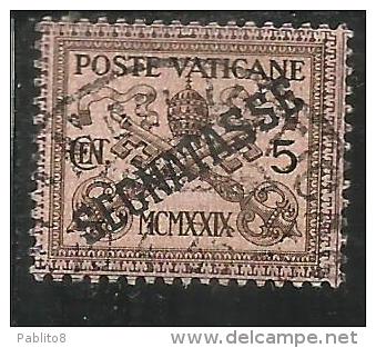 VATICANO VATIKAN VATICAN 1931 SEGNATASSE TAXES DUE TASSE CONCILIAZIONE SOPRASTAMPATO CENT. 5 USATO USED - Strafport