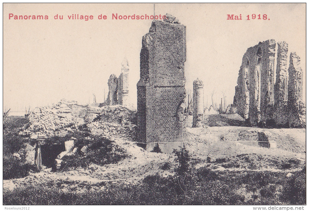 NOODSCHOTE : Panorama Du Village Mai 1918 - Lo-Reninge