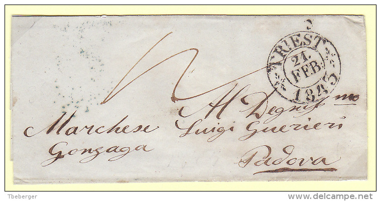 Austria Österreich Triest Trieste 1843 Faltbrief Entire Letter To Padova Italy (j64) - ...-1850 Vorphilatelie