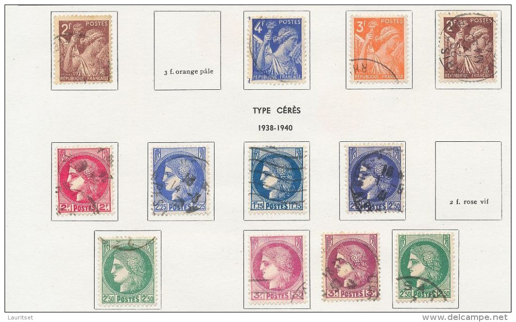 FRANKREICH France 1939/45 IRIS & CERES Small Specialized Lot Of Various Color Shades */o - 1939-44 Iris