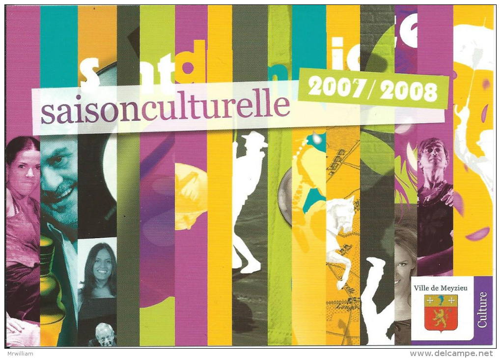 Carte Pub MEYZIEU 69, Saison Culturelle 2007/2008 (Programme) - Meyzieu