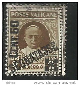 VATICANO VATIKAN VATICAN 1931 SEGNATASSE TAXES DUE TASSE CONCILIAZIONE SOPRASTAMPATO CENT. 60 SU LIRE 2 USATO USED - Taxes