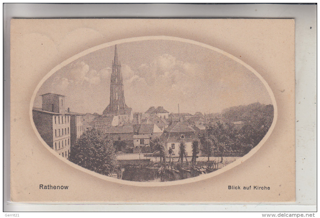 0-1830 RATHENOW, Blick Auf Die Kirche, 1921 - Rathenow