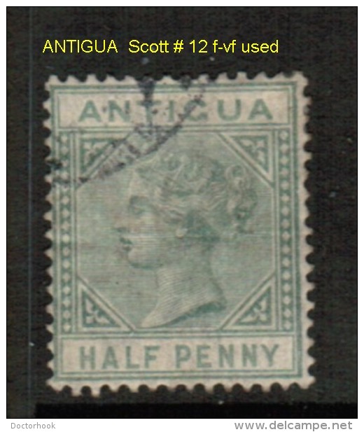 ANTIGUA    Scott  # 12 F-VF USED - 1858-1960 Colonie Britannique