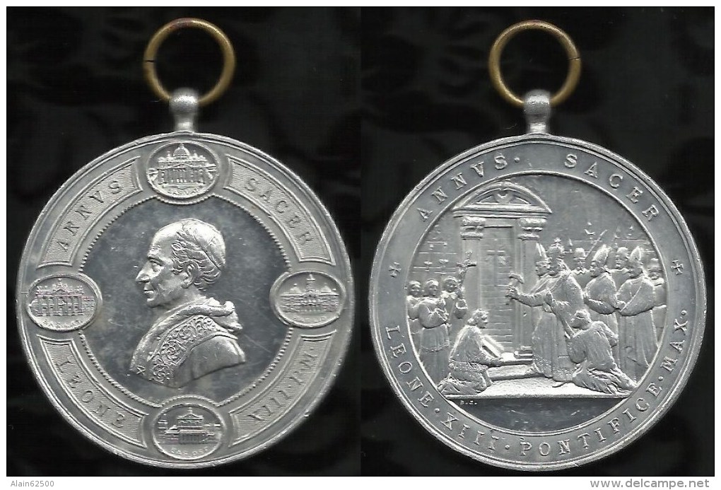 MEDAILLE EN ALUMINIUM DE LEON XIII . - Altri & Non Classificati