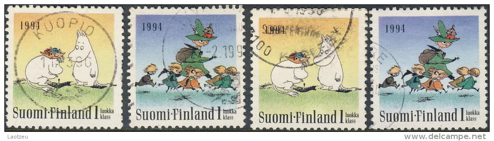 Finlande  1994. ~ YT 1202 à 1203 Par 2 - Série Amitié. Illustrations - Used Stamps