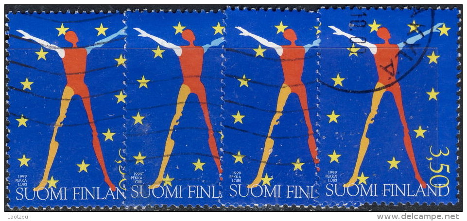 Finlande  1999. ~ YT 1449 Par 4 - Présidence De L'Union Européenne - Usati