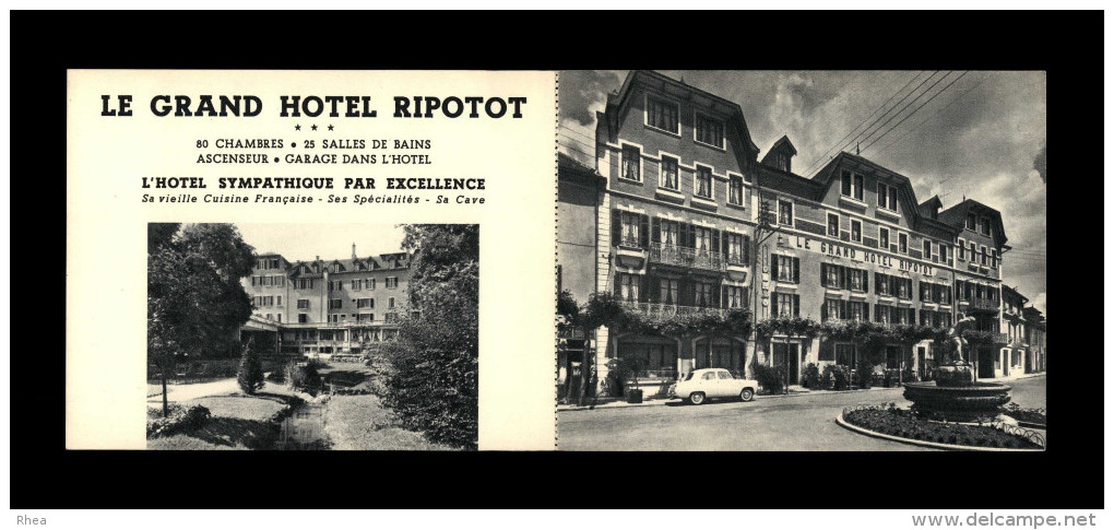 39 - CHAMPAGNOLE - Double Carte Publicitaire  - Grand Hôtel Ripotot - Champagnole