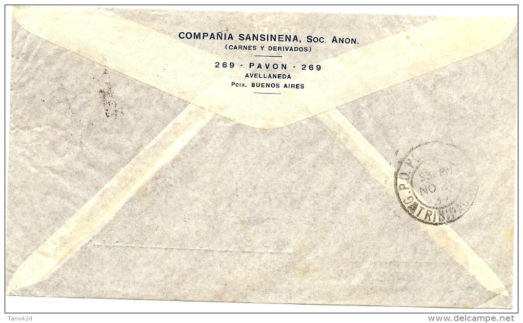 LBL26C - ARGENTINE LETTRE AVION  A DESTINATION DE PORT OF SPAIN NOVEMBRE 1937 - Lettres & Documents