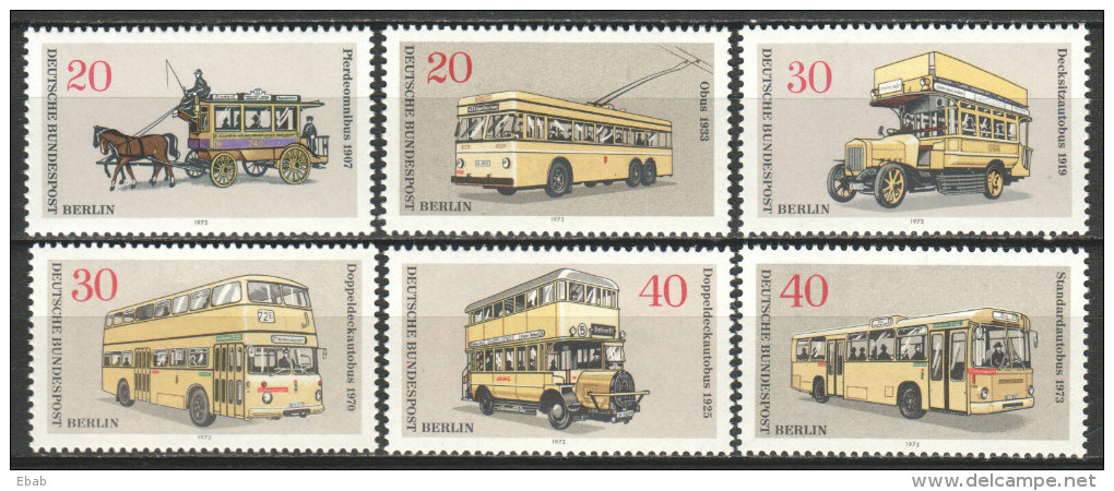 Germany Berlin 1973 Mi 446-451 MNH BUSSES - Bussen