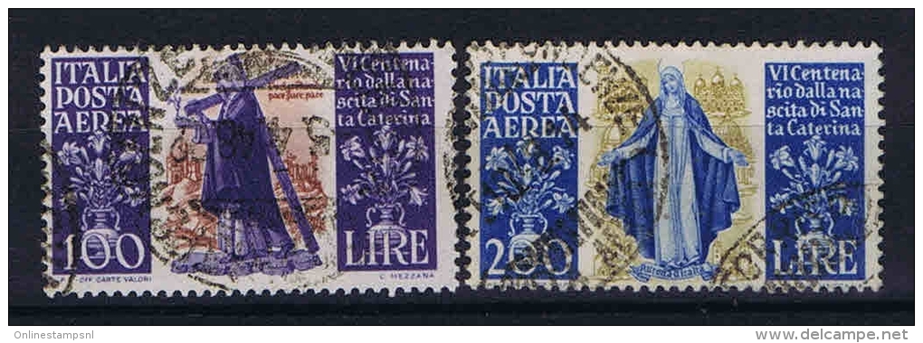 Italy:  1948  Sa  A146 - A147  , Mi  744 - 745  Used - Luchtpost