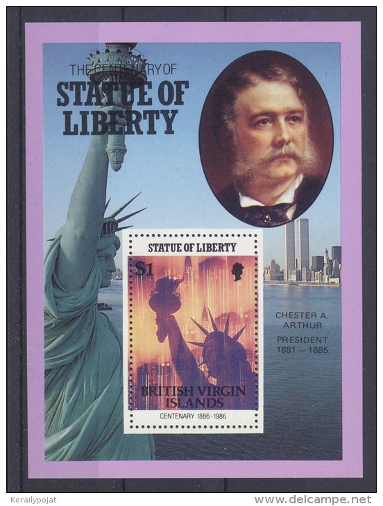 British Virgin Islands - 1986 Statue Of Liberty 1$ Block MNH__(TH-108) - British Virgin Islands