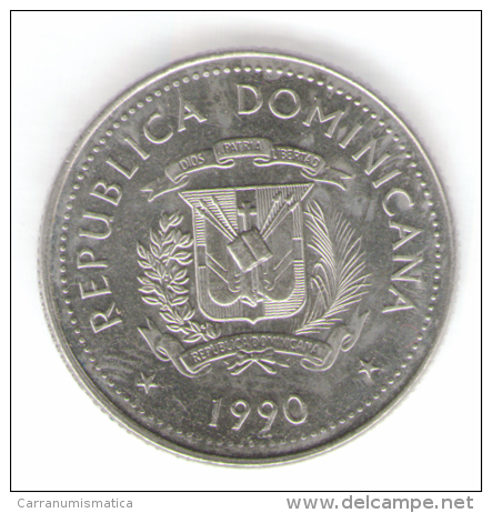 DOMINICANA 25 CENTAVOS 1990 - Dominicaine