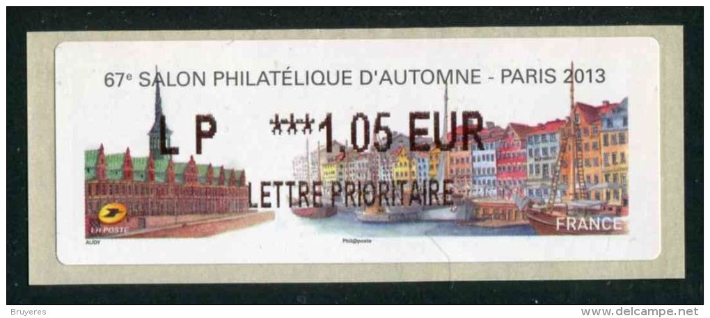 Timbre** De Distributeur De 2013 "LP 1.05 € LETTRE PRIORITAIRE" Salon Philatélique D´Automne - Paris 2013" - 2010-... Illustrated Franking Labels