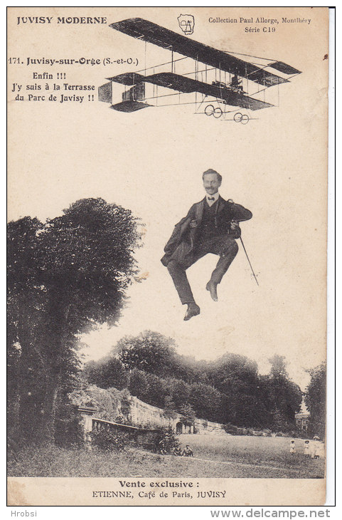 JUVISY, Café De Paris Etienne, Carte Publicitaire Amusante, Circulée - Juvisy-sur-Orge