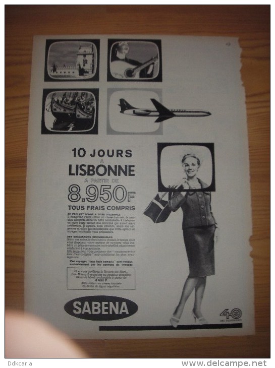 Reclame Uit Oud Tijdschrift 1963 - Sabena - 40 Ans D'expérience Airlines - Aviation - Advertisements