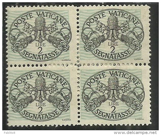 VATICANO VATIKAN VATICAN 1946 SEGNATASSE TAXES DUE TASSE TRIREGNO E CHIAVI DECUSSATE LIRE 2 LINEE PIù GRANDI MNH - Postage Due