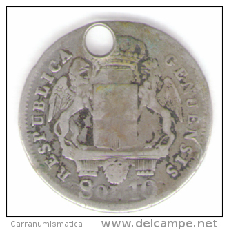 ITALIA GENOVA 10 SOLDI 1814 AG SILVER - Genes