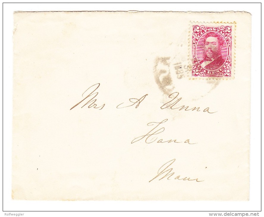 Hawaii Brief 1885 E.F. Scott#43 Nach Hana Maui  - Seltene Marke Auf Ortsbrief - Hawaï
