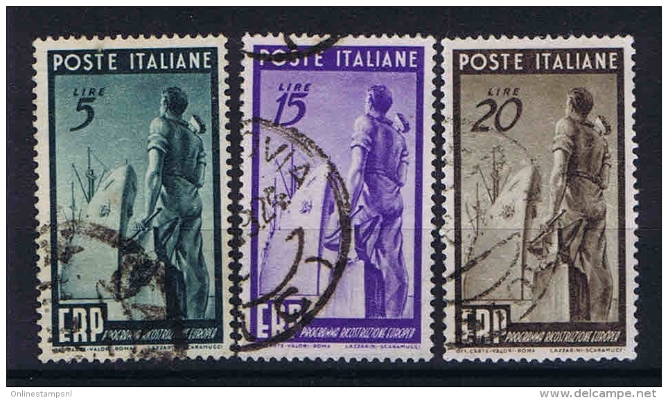 Italy: 1949 Sa 601-603 , Mi 774 - 776 Used - 1946-60: Usati