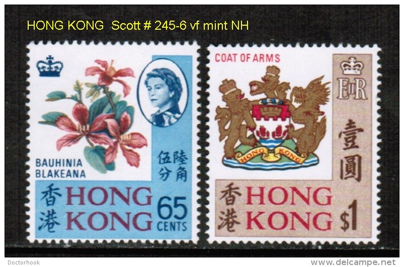 HONG KONG  Scott  # 245-6** VF MINT NH - Unused Stamps