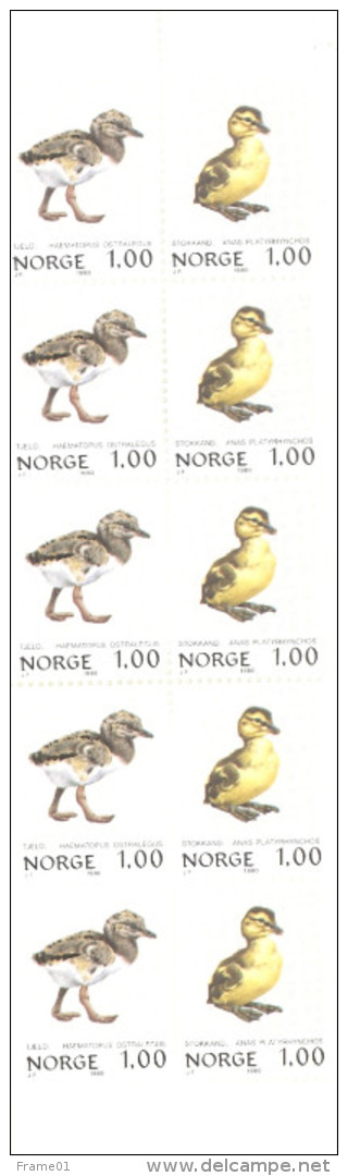 Norvege, Norge 1980 Carnet Complet ** Oiseaux, Poussins C767  / Birds, Chicks / Markenheftechen Mi W11 - Carnets